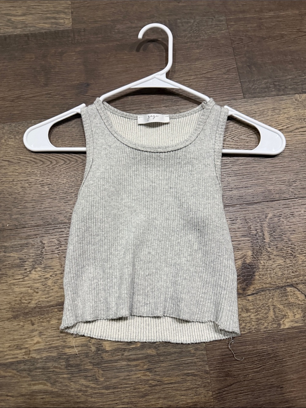 Ribbed Tank Top in Light Gray